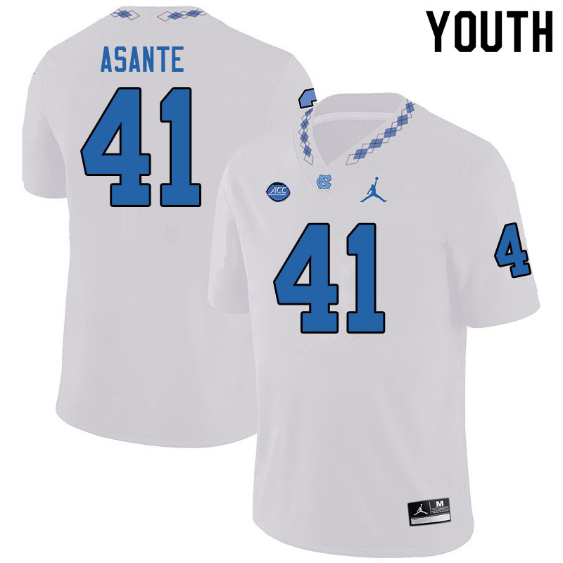 Jordan Brand Youth #41 Eugene Asante North Carolina Tar Heels College Football Jerseys Sale-White